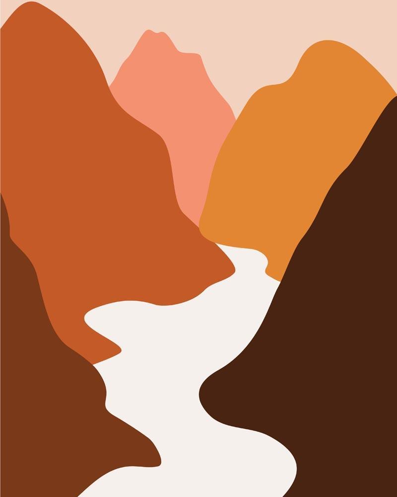 Malen nach Zahlen - Landschaft Illustration 12, ohne Rahmen von DIY - Malen nach Zahlen