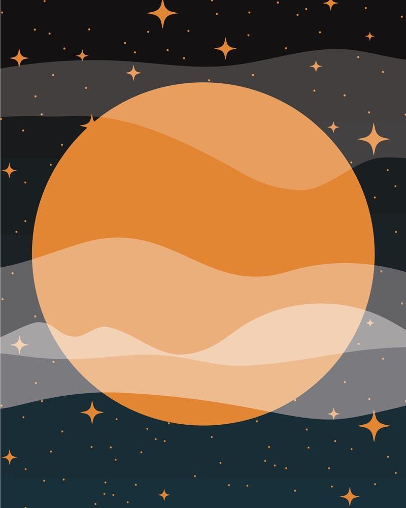 Malen nach Zahlen - Landschaft Illustration 13, mit Rahmen von DIY - Malen nach Zahlen