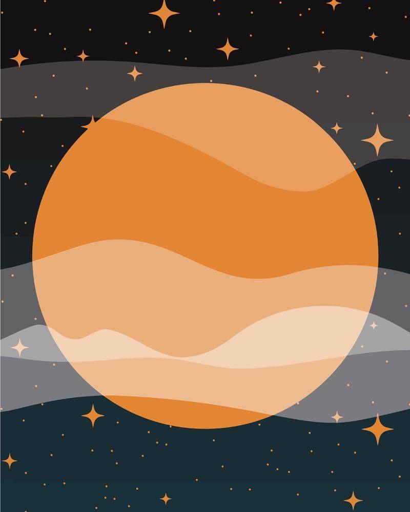 Malen nach Zahlen - Landschaft Illustration 13, ohne Rahmen von DIY - Malen nach Zahlen