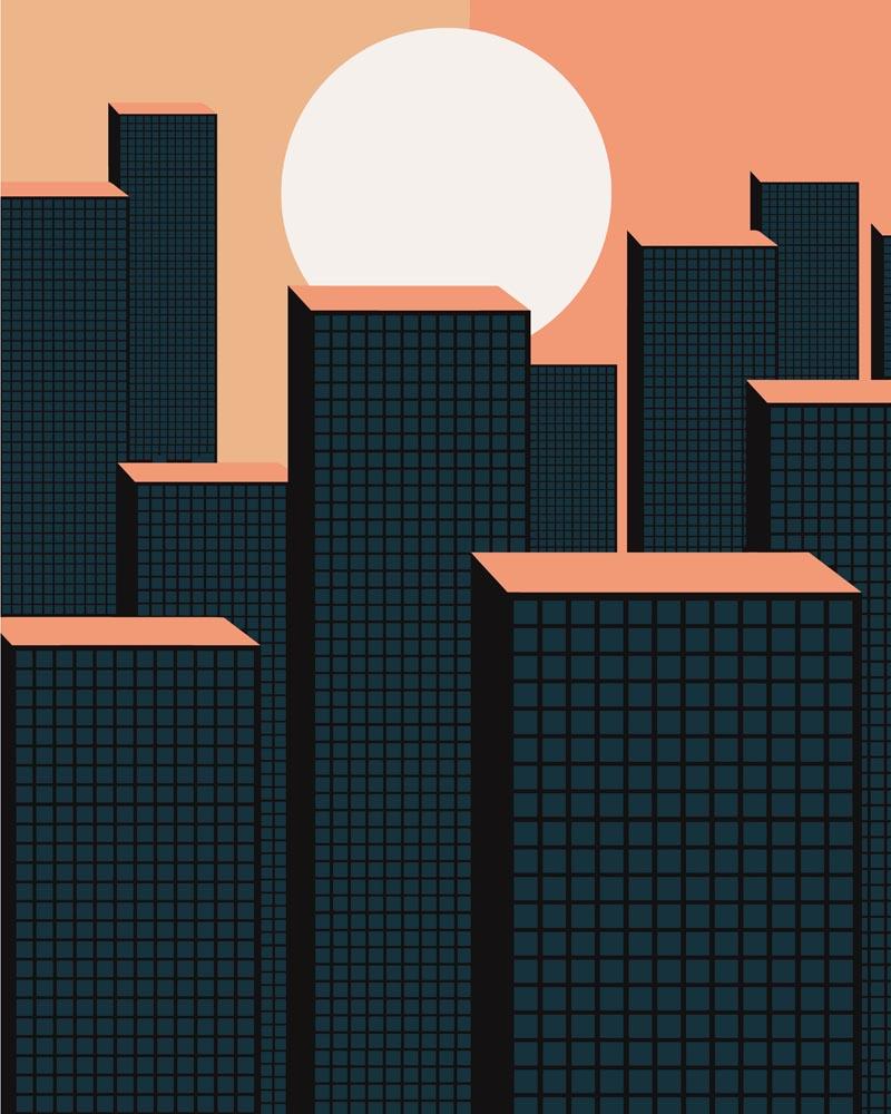 Malen nach Zahlen - Landschaft Illustration 19, mit Rahmen von DIY - Malen nach Zahlen