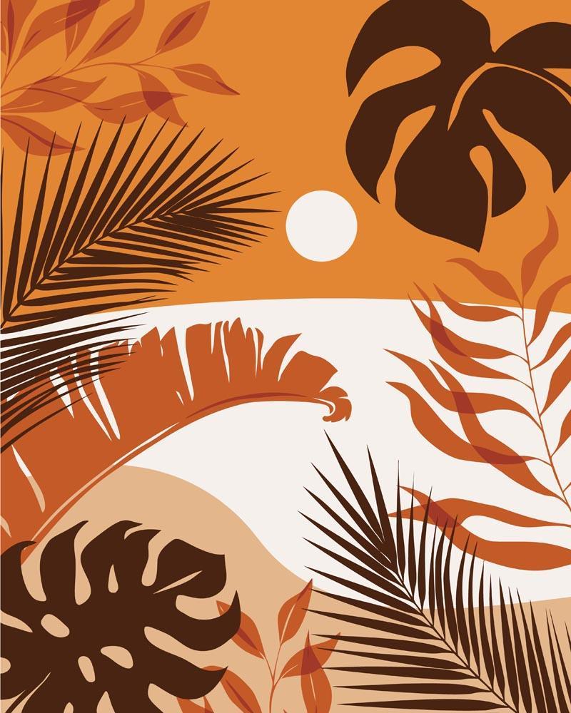 Malen nach Zahlen - Landschaft Illustration 23, mit Rahmen von DIY - Malen nach Zahlen