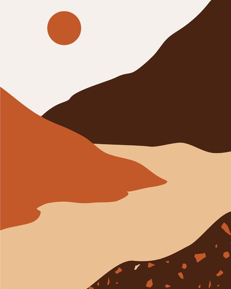 Malen nach Zahlen - Landschaft Illustration 25, mit Rahmen von DIY - Malen nach Zahlen