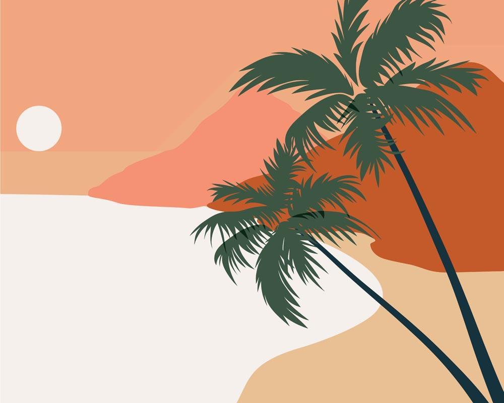 Malen nach Zahlen - Landschaft Illustration 27, mit Rahmen von DIY - Malen nach Zahlen