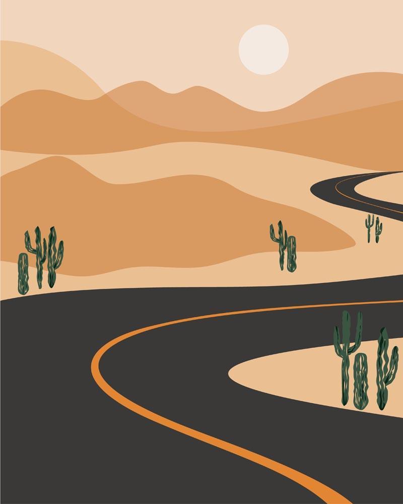 Malen nach Zahlen - Landschaft Illustration 5, ohne Rahmen von DIY - Malen nach Zahlen