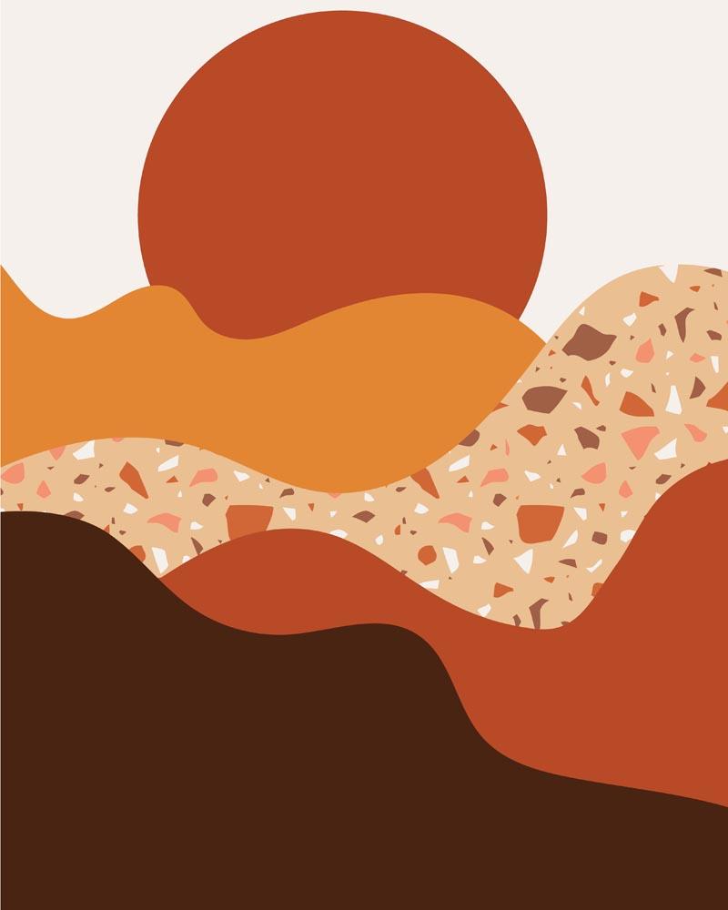 Malen nach Zahlen - Landschaft Illustration 6, ohne Rahmen von DIY - Malen nach Zahlen