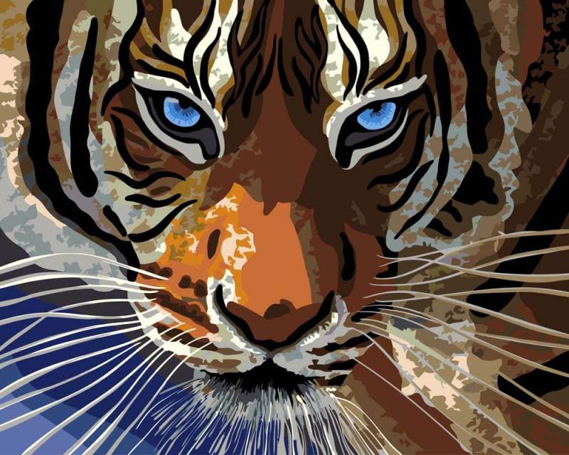Malen nach Zahlen - Mächtiger Tiger, ohne Rahmen von DIY - Malen nach Zahlen