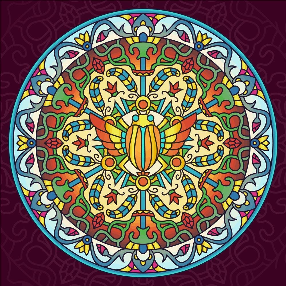 Malen nach Zahlen - Mandala - Ägyptische Farben, mit Rahmen von DIY - Malen nach Zahlen