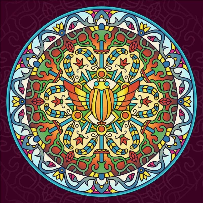 Malen nach Zahlen - Mandala - Ägyptische Farben, mit Rahmen von DIY - Malen nach Zahlen