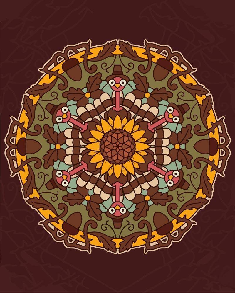 Malen nach Zahlen - Mandala - Erntedankfest Farbe, ohne Rahmen von DIY - Malen nach Zahlen