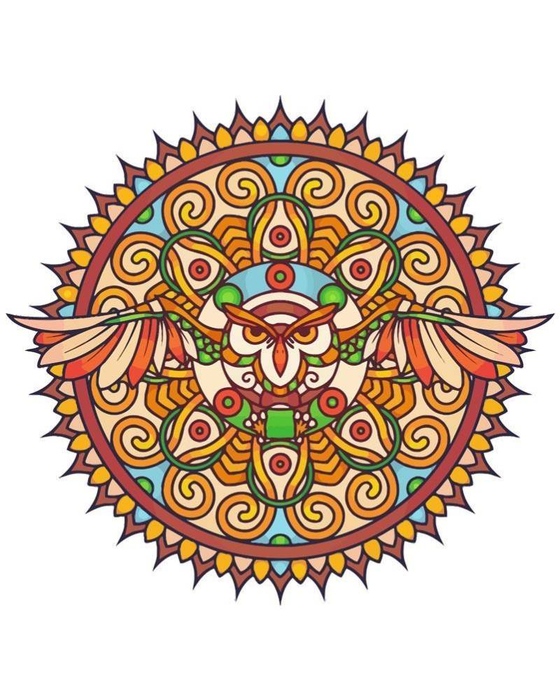 Malen nach Zahlen - Mandala - Eule, mit Rahmen von DIY - Malen nach Zahlen