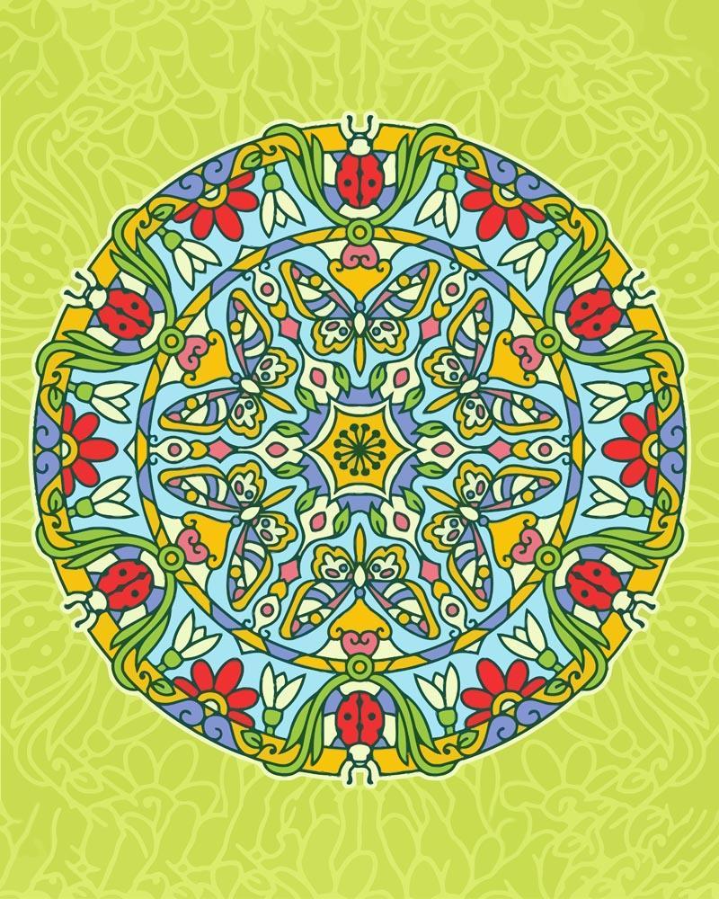 Malen nach Zahlen - Mandala - Frühlingsfarben, mit Rahmen von DIY - Malen nach Zahlen