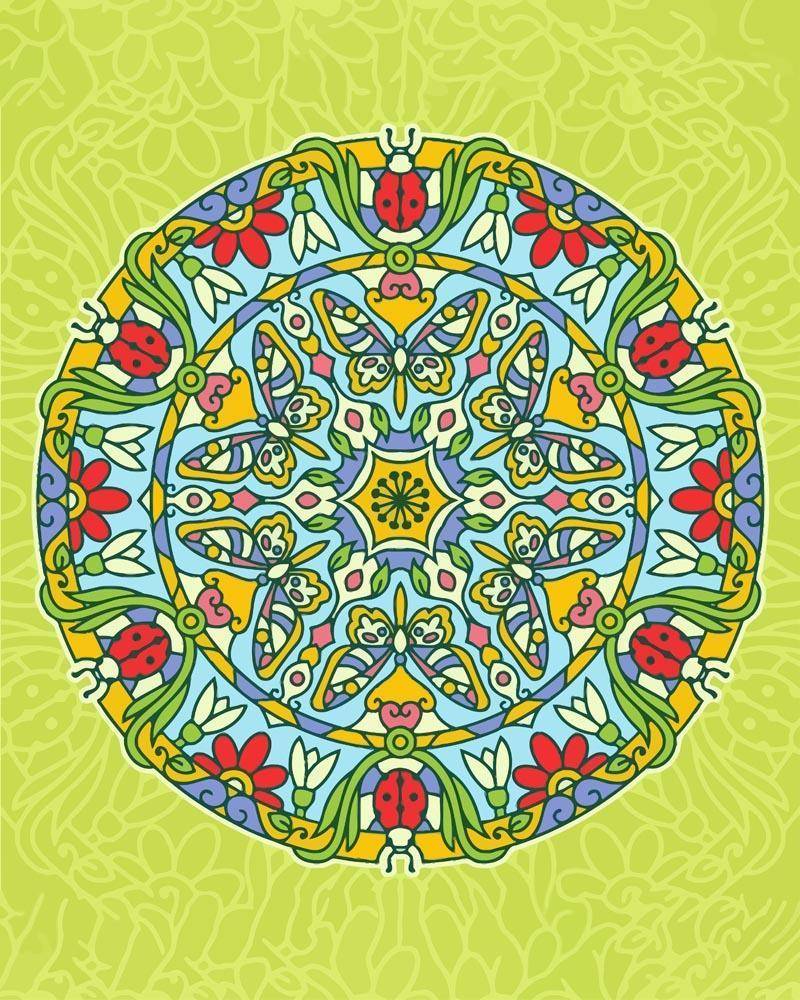 Malen nach Zahlen - Mandala - Frühlingsfarben, ohne Rahmen von DIY - Malen nach Zahlen