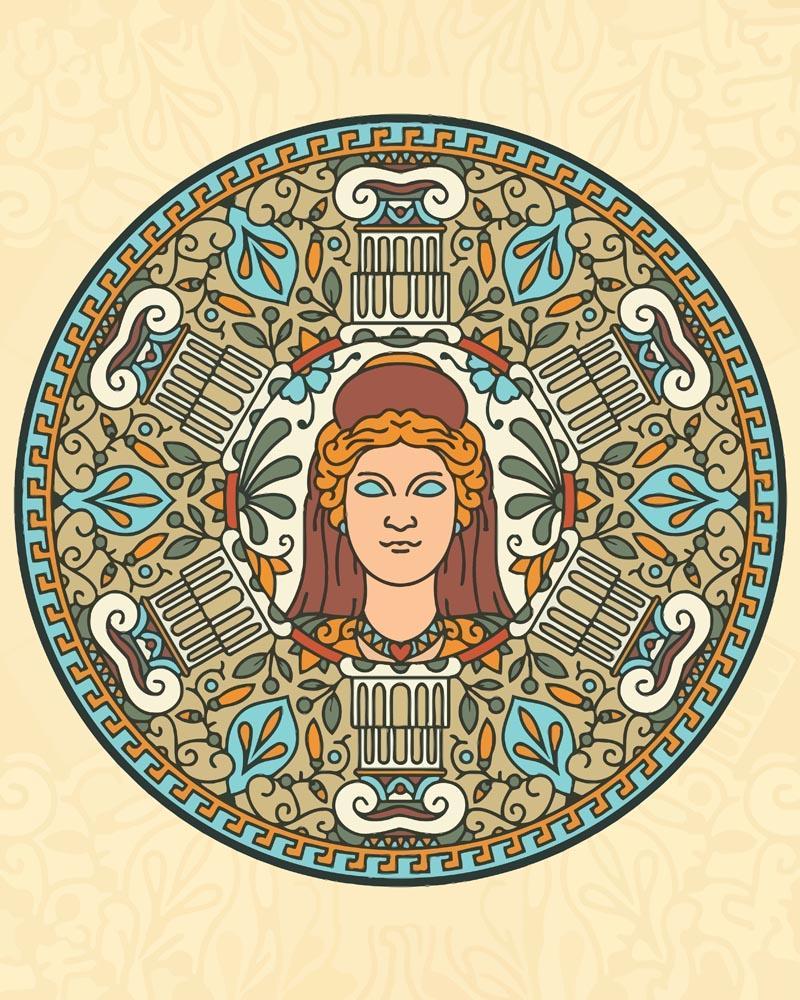 Malen nach Zahlen - Mandala - Griechische Farben, mit Rahmen von DIY - Malen nach Zahlen