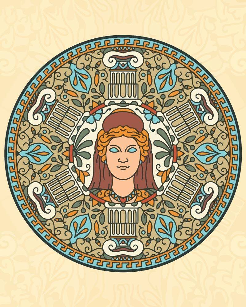 Malen nach Zahlen - Mandala - Griechische Farben, mit Rahmen von DIY - Malen nach Zahlen