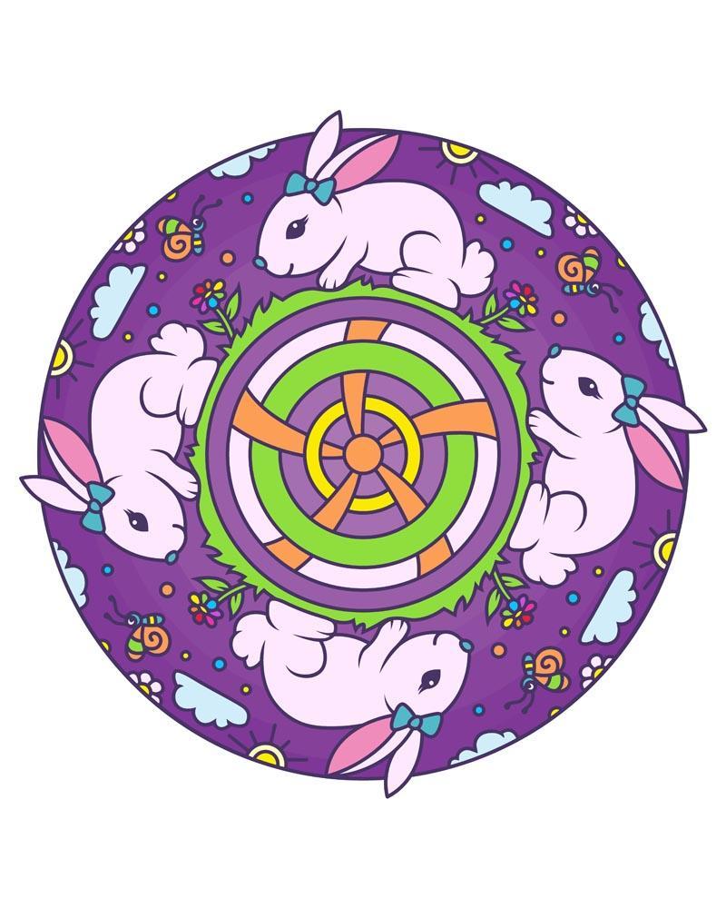 Malen nach Zahlen - Mandala - Hase, mit Rahmen von DIY - Malen nach Zahlen