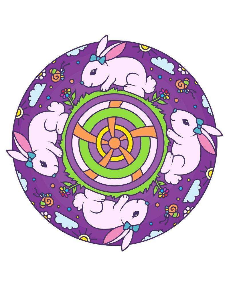 Malen nach Zahlen - Mandala - Hase, mit Rahmen von DIY - Malen nach Zahlen