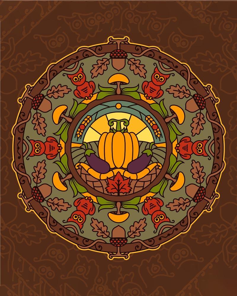 Malen nach Zahlen - Mandala - Herbstfarben, mit Rahmen von DIY - Malen nach Zahlen