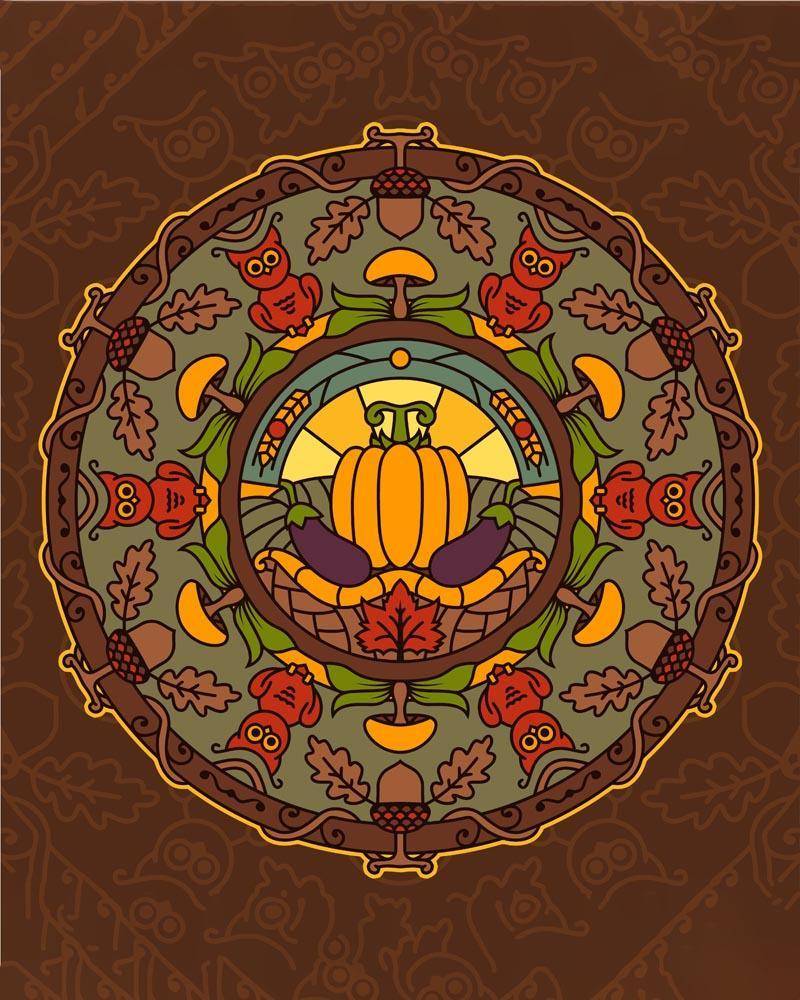 Malen nach Zahlen - Mandala - Herbstfarben, mit Rahmen von DIY - Malen nach Zahlen