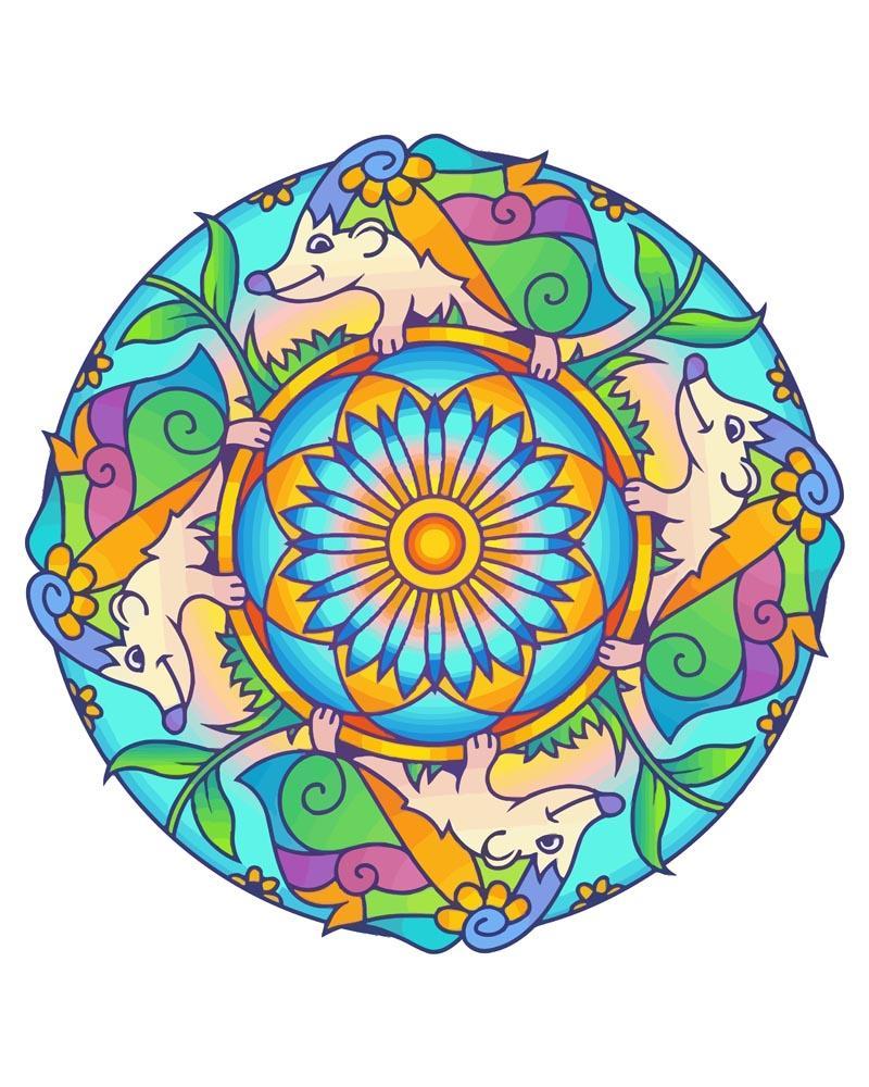 Malen nach Zahlen - Mandala - Igel, mit Rahmen von DIY - Malen nach Zahlen