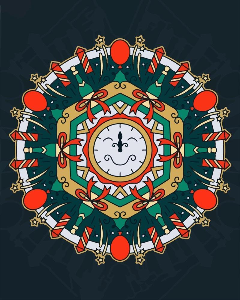 Malen nach Zahlen - Mandala - Neujahrsfarbe, mit Rahmen von DIY - Malen nach Zahlen