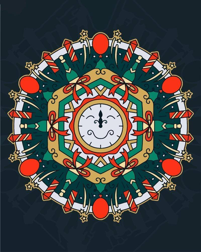 Malen nach Zahlen - Mandala - Neujahrsfarbe, mit Rahmen von DIY - Malen nach Zahlen