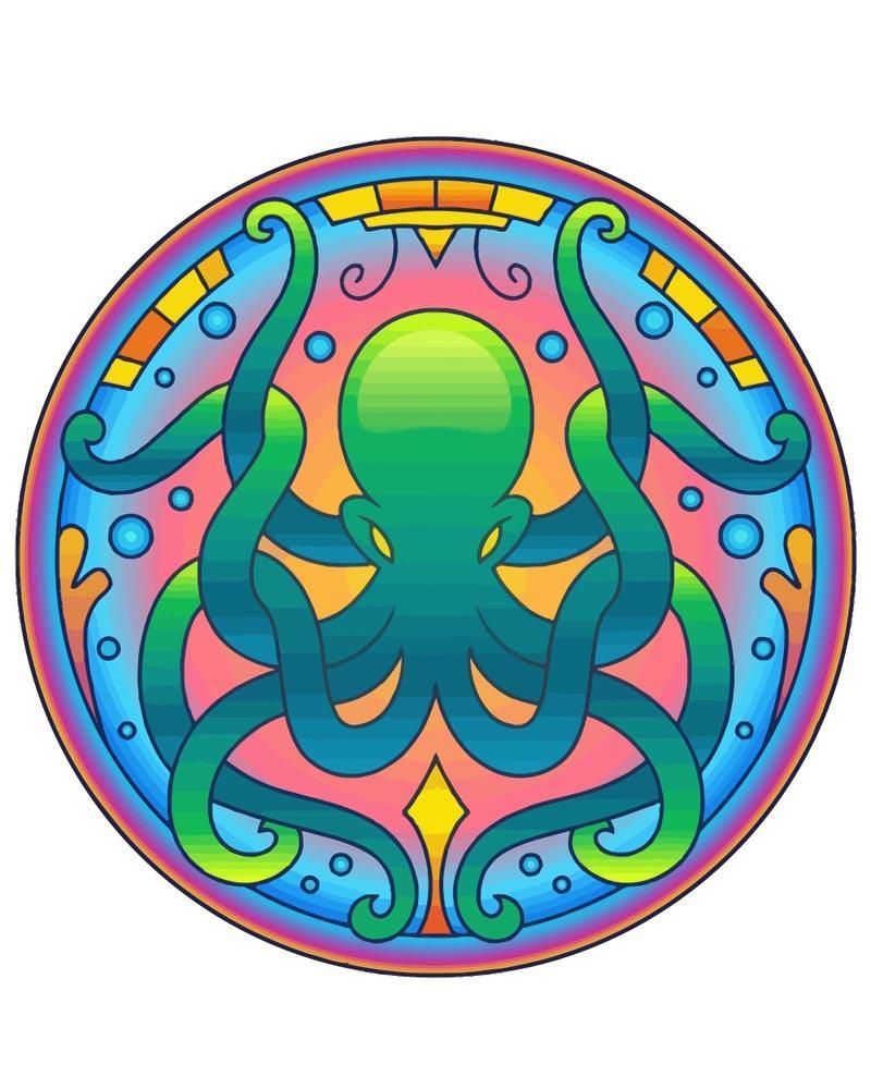 Malen nach Zahlen - Mandala - Oktopus, mit Rahmen von DIY - Malen nach Zahlen