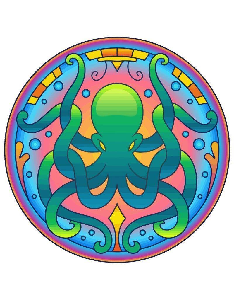 Malen nach Zahlen - Mandala - Oktopus, mit Rahmen von DIY - Malen nach Zahlen