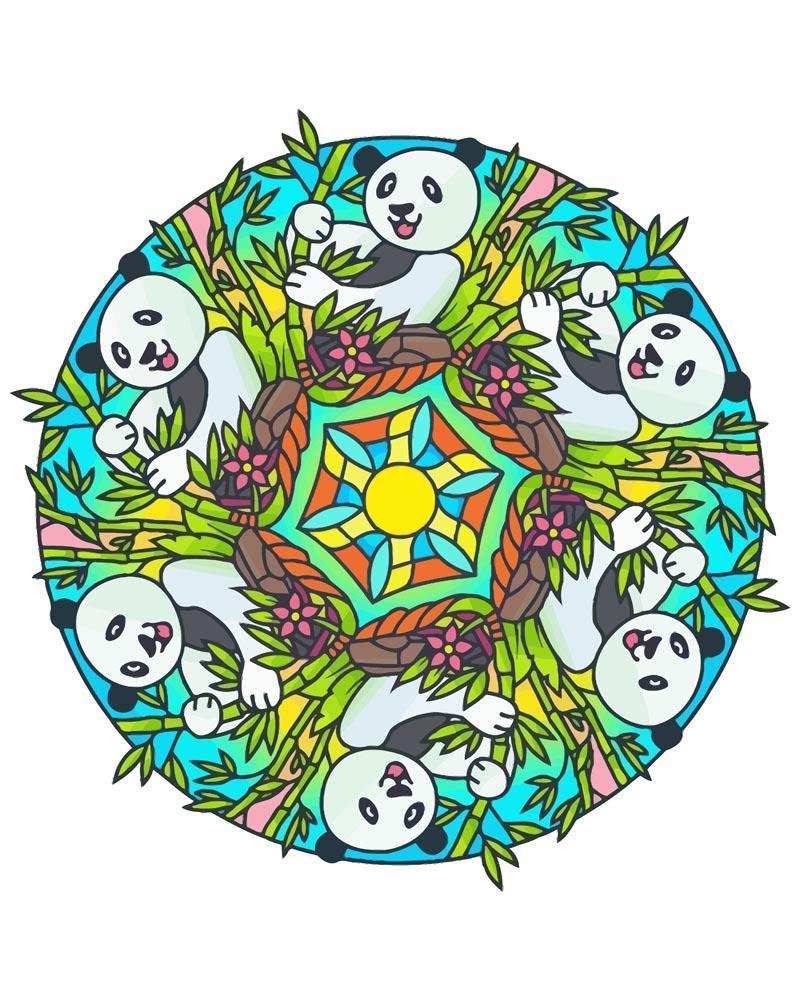 Malen nach Zahlen - Mandala - Panda, mit Rahmen von DIY - Malen nach Zahlen