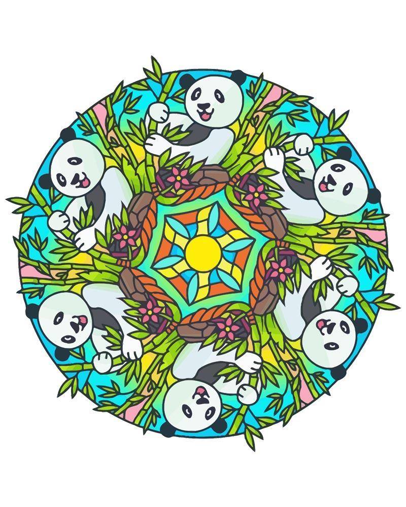 Malen nach Zahlen - Mandala - Panda, mit Rahmen von DIY - Malen nach Zahlen