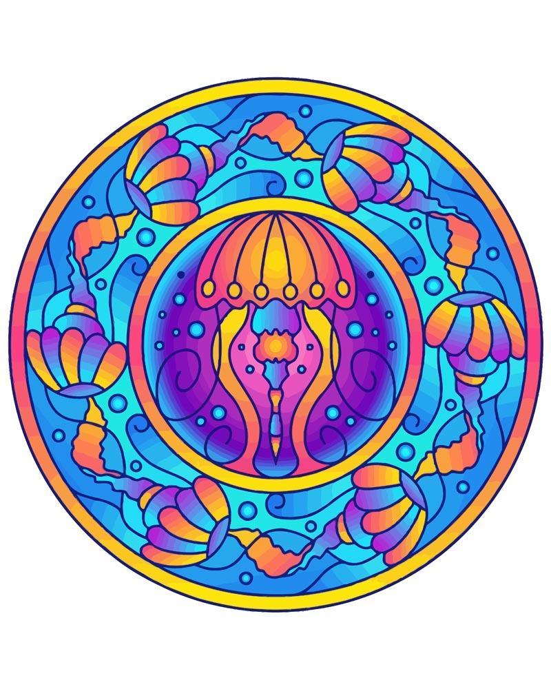 Malen nach Zahlen - Mandala - Qualle, mit Rahmen von DIY - Malen nach Zahlen
