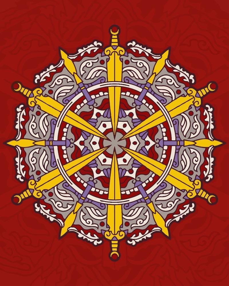 Malen nach Zahlen - Mandala - Römische Farben, mit Rahmen von DIY - Malen nach Zahlen
