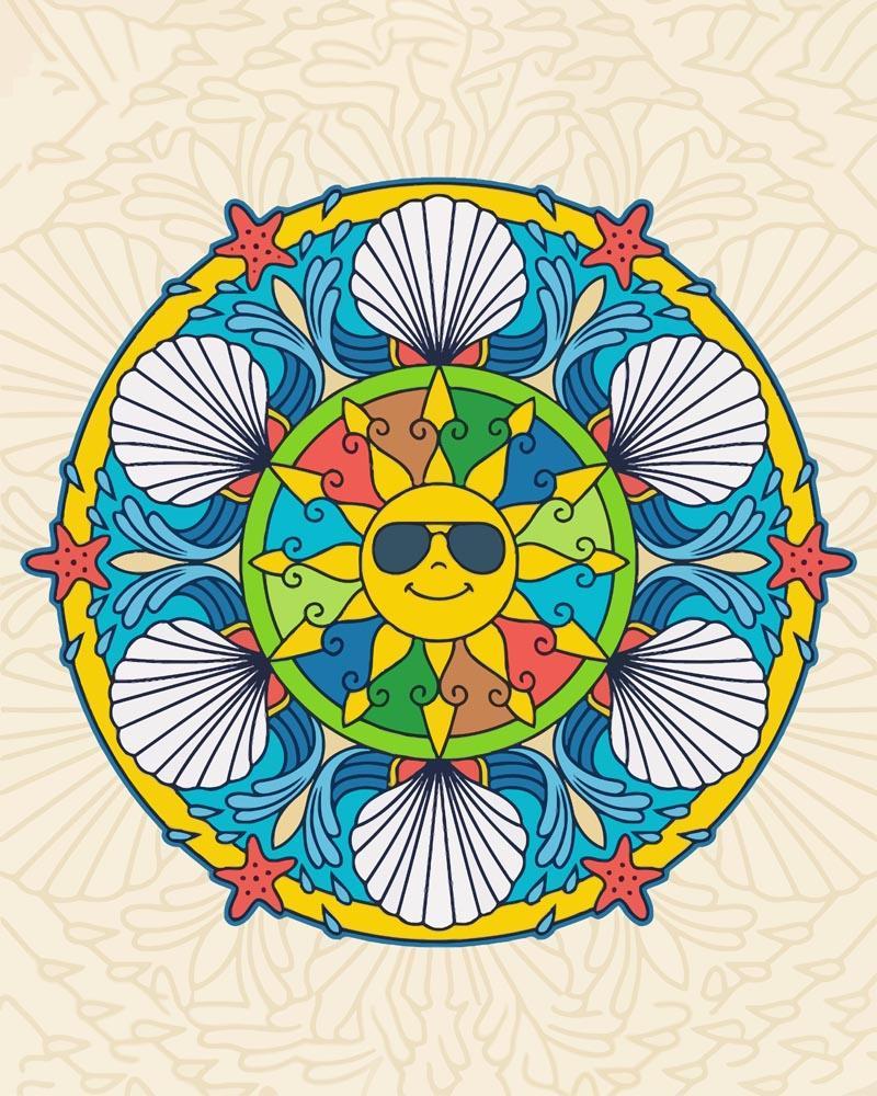 Malen nach Zahlen - Mandala - Sommerfarben, mit Rahmen von DIY - Malen nach Zahlen