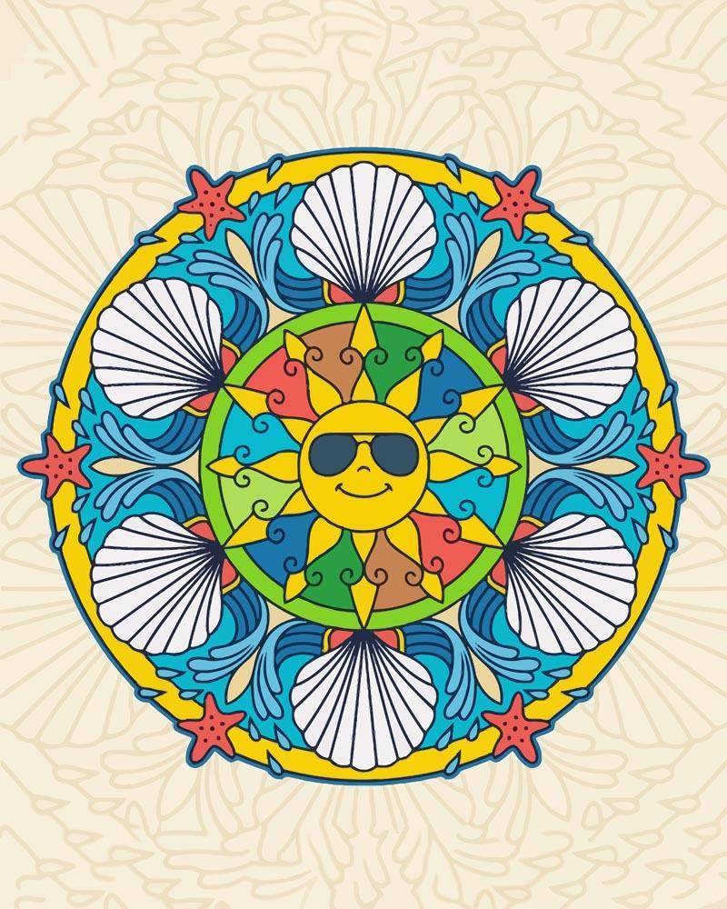 Malen nach Zahlen - Mandala - Sommerfarben, mit Rahmen von DIY - Malen nach Zahlen