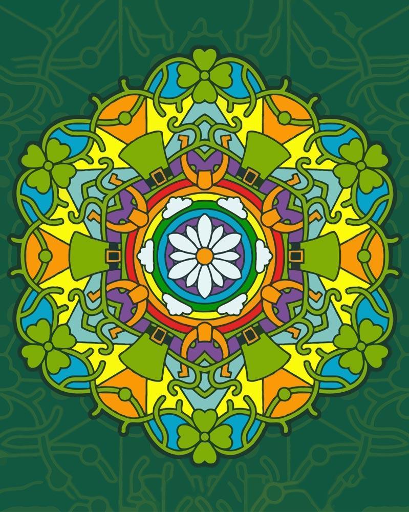 Malen nach Zahlen - Mandala - St. Patrick Farbe, ohne Rahmen von DIY - Malen nach Zahlen