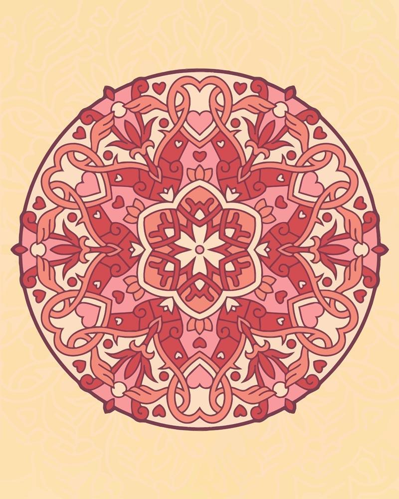 Malen nach Zahlen - Mandala - Valentiensfarbe, mit Rahmen von DIY - Malen nach Zahlen