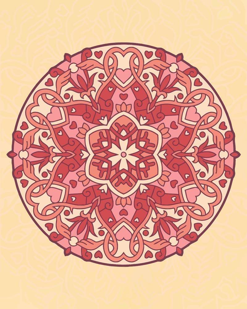 Malen nach Zahlen - Mandala - Valentiensfarbe, mit Rahmen von DIY - Malen nach Zahlen