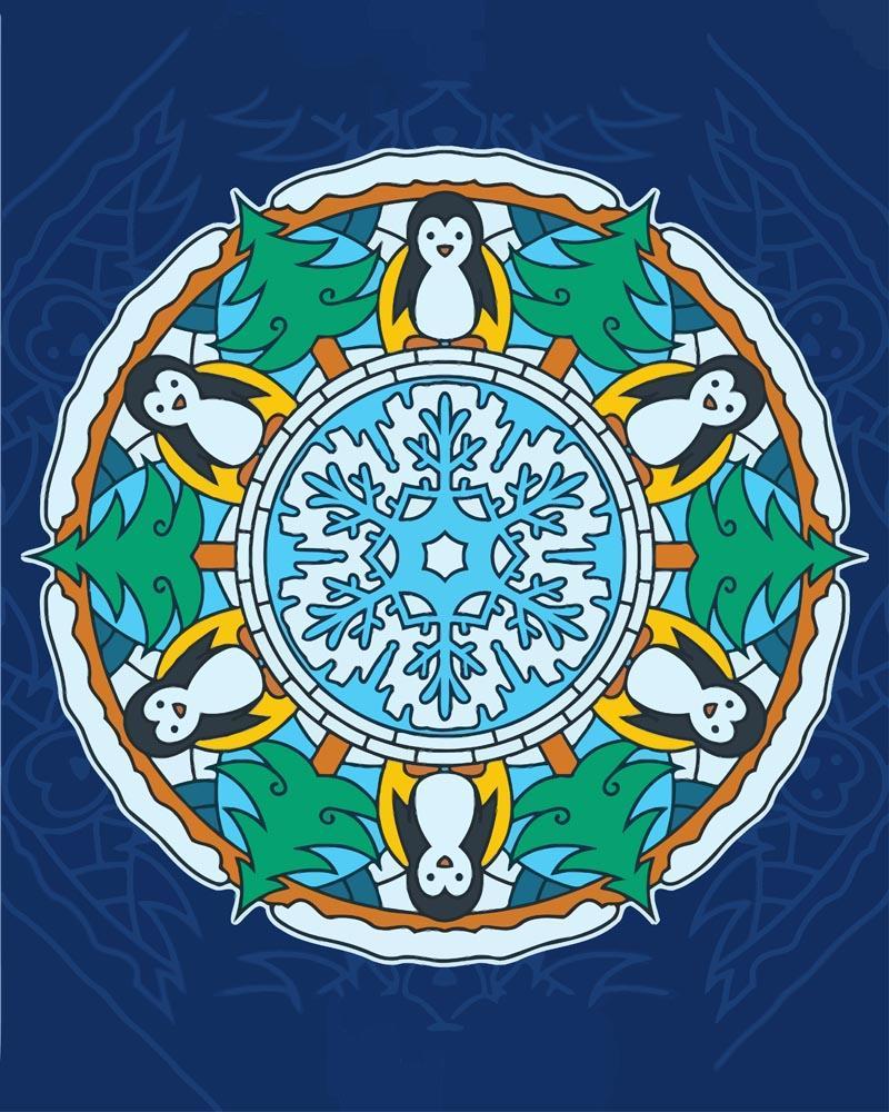 Malen nach Zahlen - Mandala - Winterfarben, mit Rahmen von DIY - Malen nach Zahlen