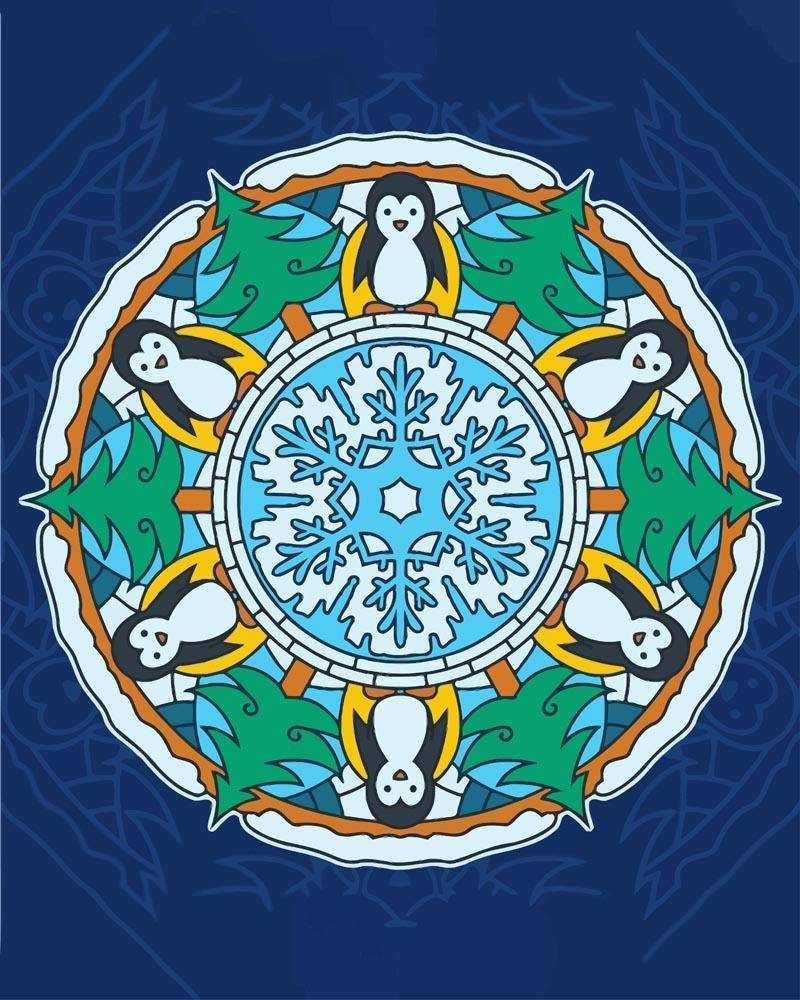Malen nach Zahlen - Mandala - Winterfarben, mit Rahmen von DIY - Malen nach Zahlen