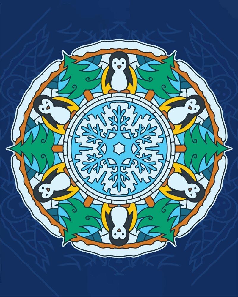Malen nach Zahlen - Mandala - Winterfarben, ohne Rahmen von DIY - Malen nach Zahlen