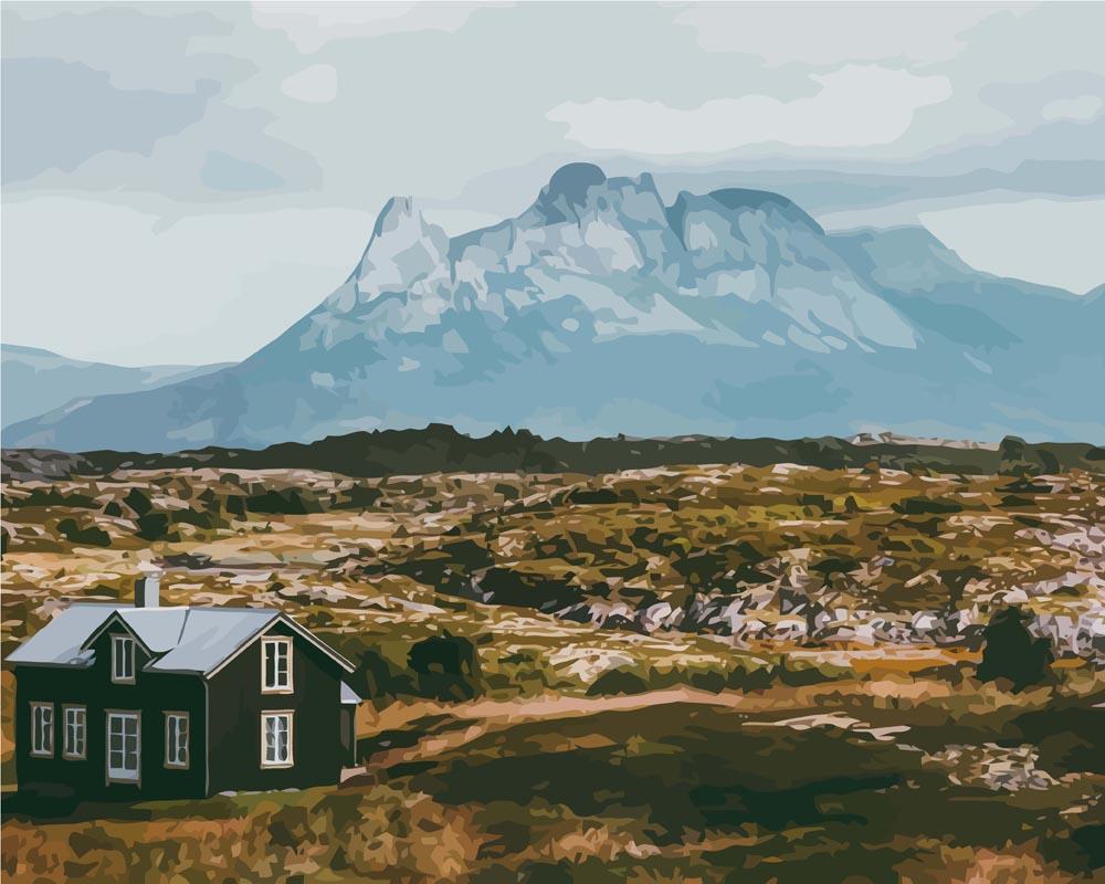 Malen nach Zahlen - Norwegen Berg und Hauslandschaft, mit Rahmen Malen nach Zahlen - Norwegen Berg und Hauslandschaft, mit Rahmen von DIY - Malen nach Zahlen