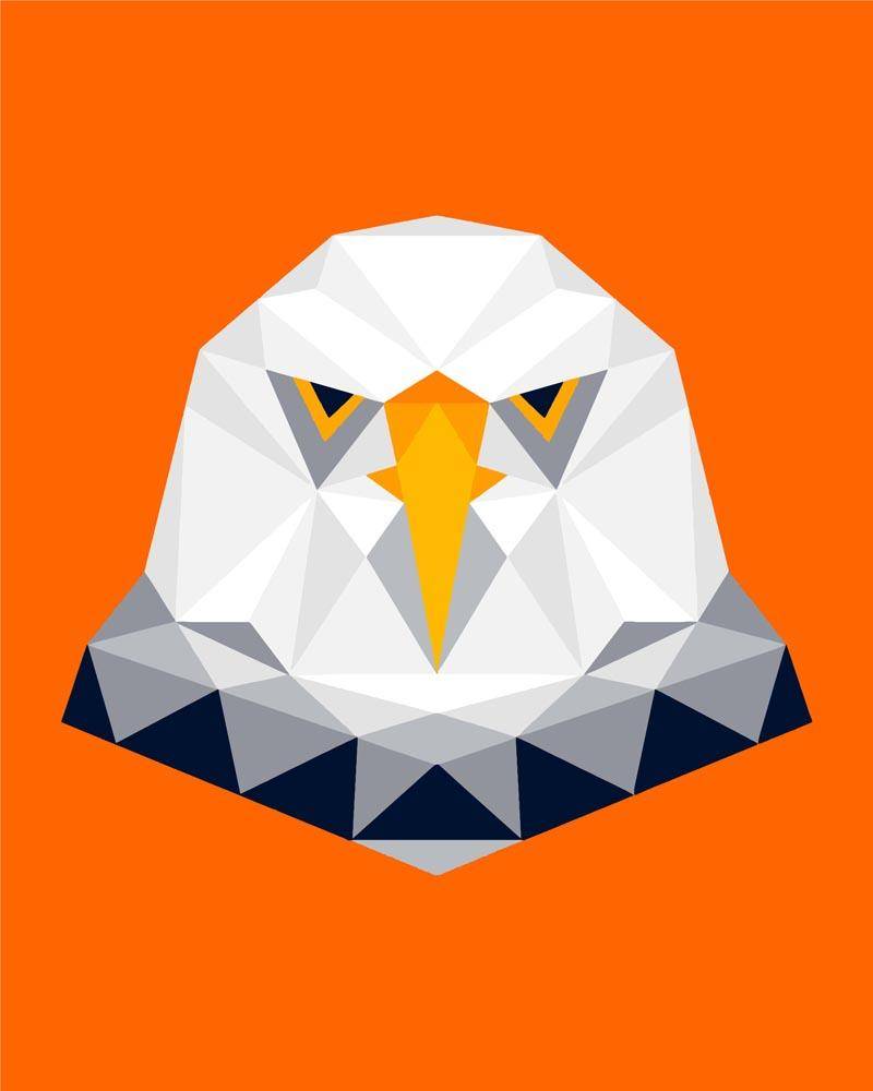 Malen nach Zahlen - Polygon Adler, mit Rahmen von DIY - Malen nach Zahlen