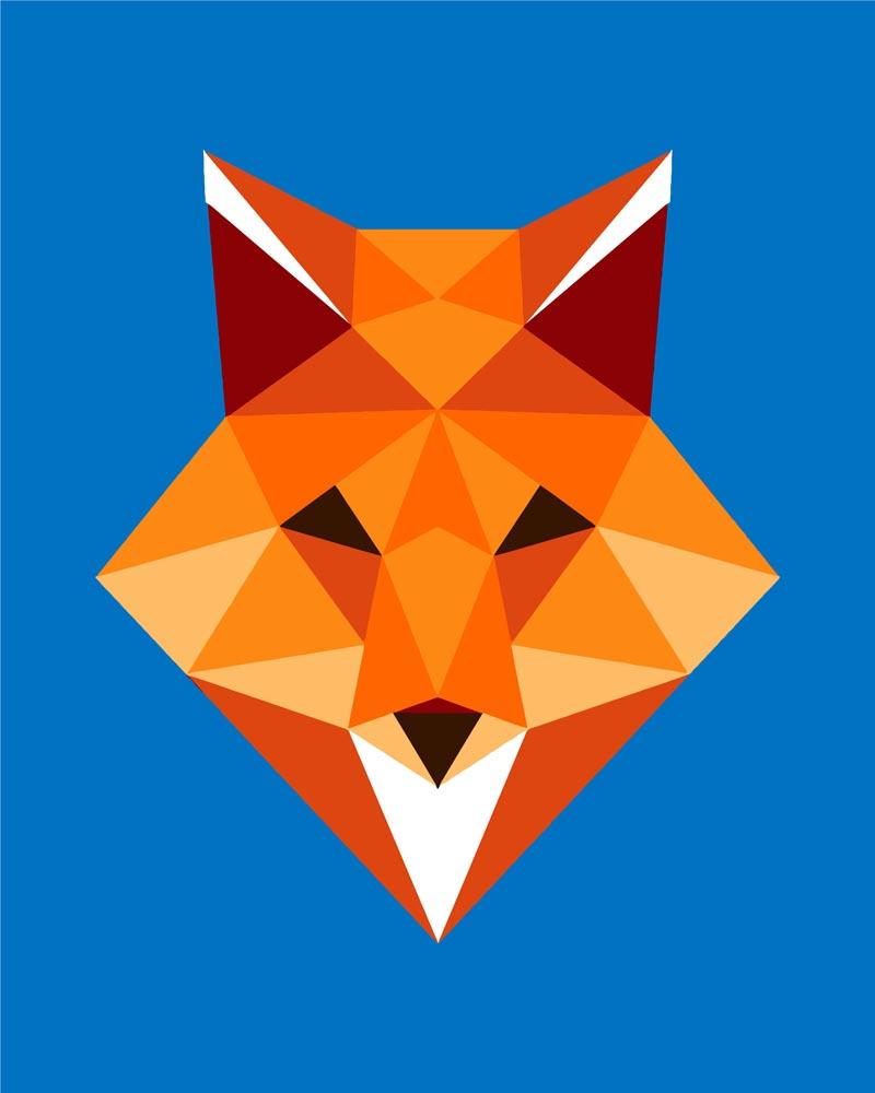 Malen nach Zahlen - Polygon Fuchs, mit Rahmen von DIY - Malen nach Zahlen