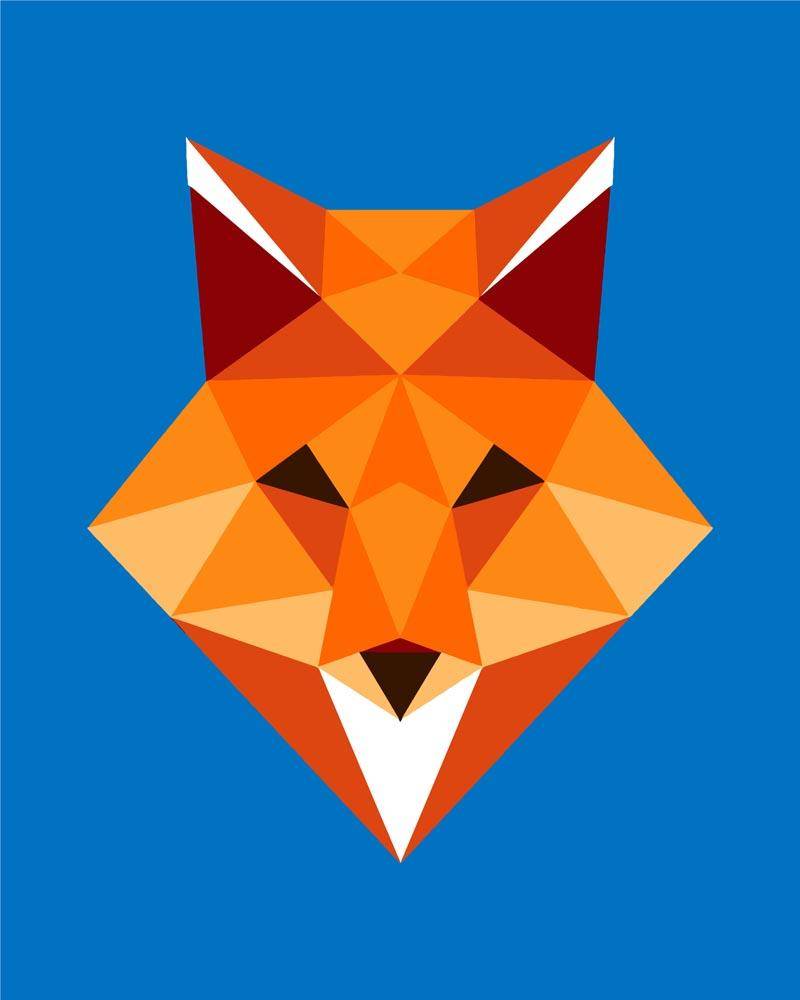 Malen nach Zahlen - Polygon Fuchs, ohne Rahmen von DIY - Malen nach Zahlen