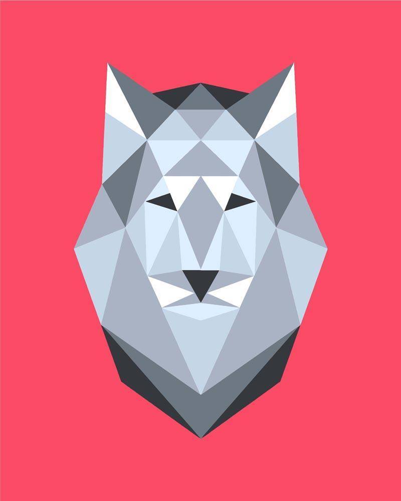 Malen nach Zahlen - Polygon Wolf, mit Rahmen von DIY - Malen nach Zahlen