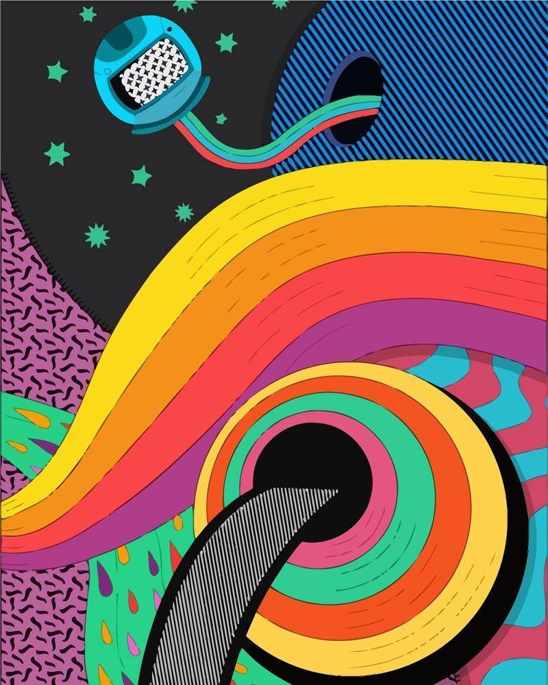 Malen nach Zahlen - Psychedelischer Hintergrund - 4, mit Rahmen von DIY - Malen nach Zahlen
