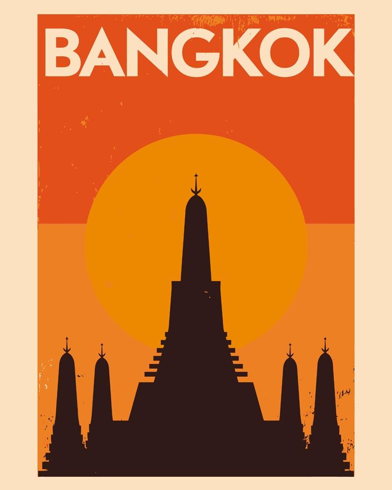 Malen nach Zahlen - Retro - Bangkok, mit Rahmen Malen nach Zahlen - Retro - Bangkok, mit Rahmen von DIY - Malen nach Zahlen