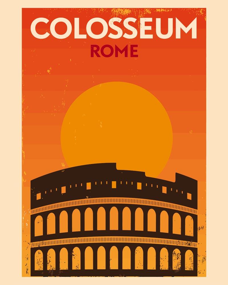 Malen nach Zahlen - Retro - Kolosseum Rom, mit Rahmen von DIY - Malen nach Zahlen