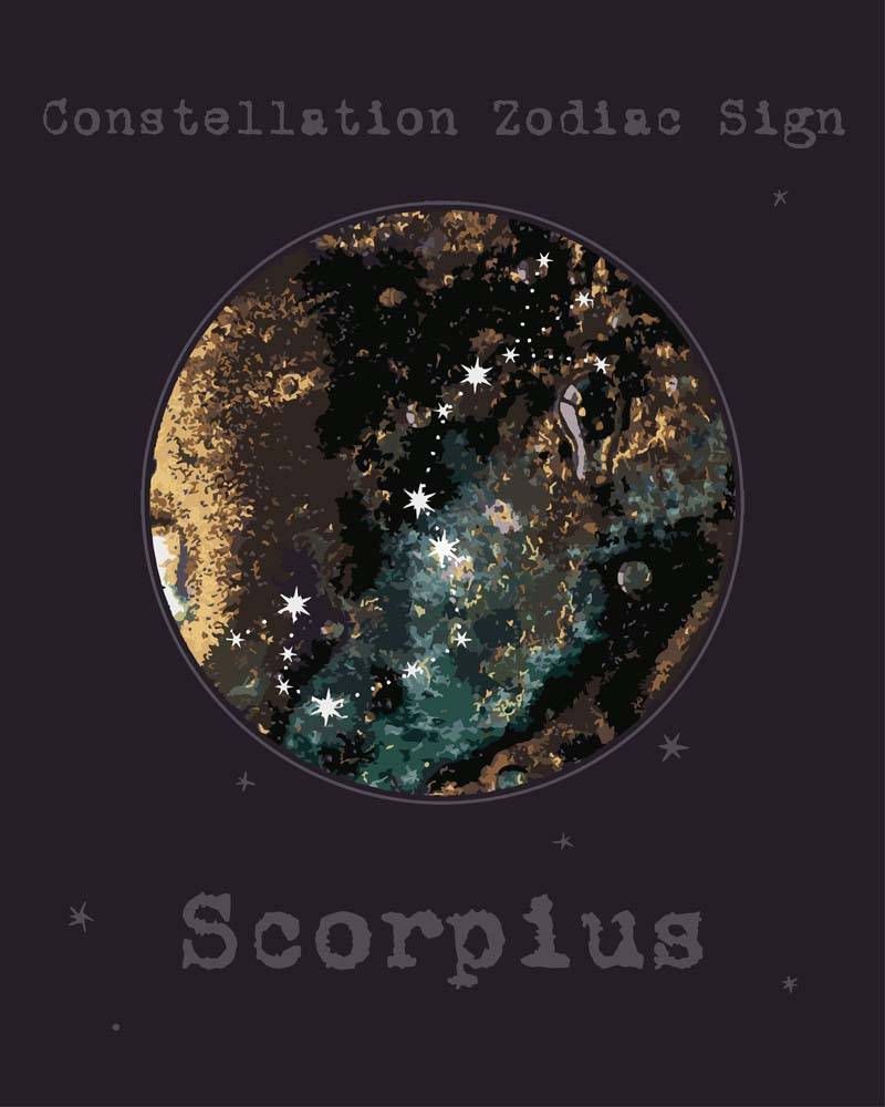 Malen nach Zahlen - Sternzeichen - Scorpius - Skorpion, mit Rahmen von DIY - Malen nach Zahlen