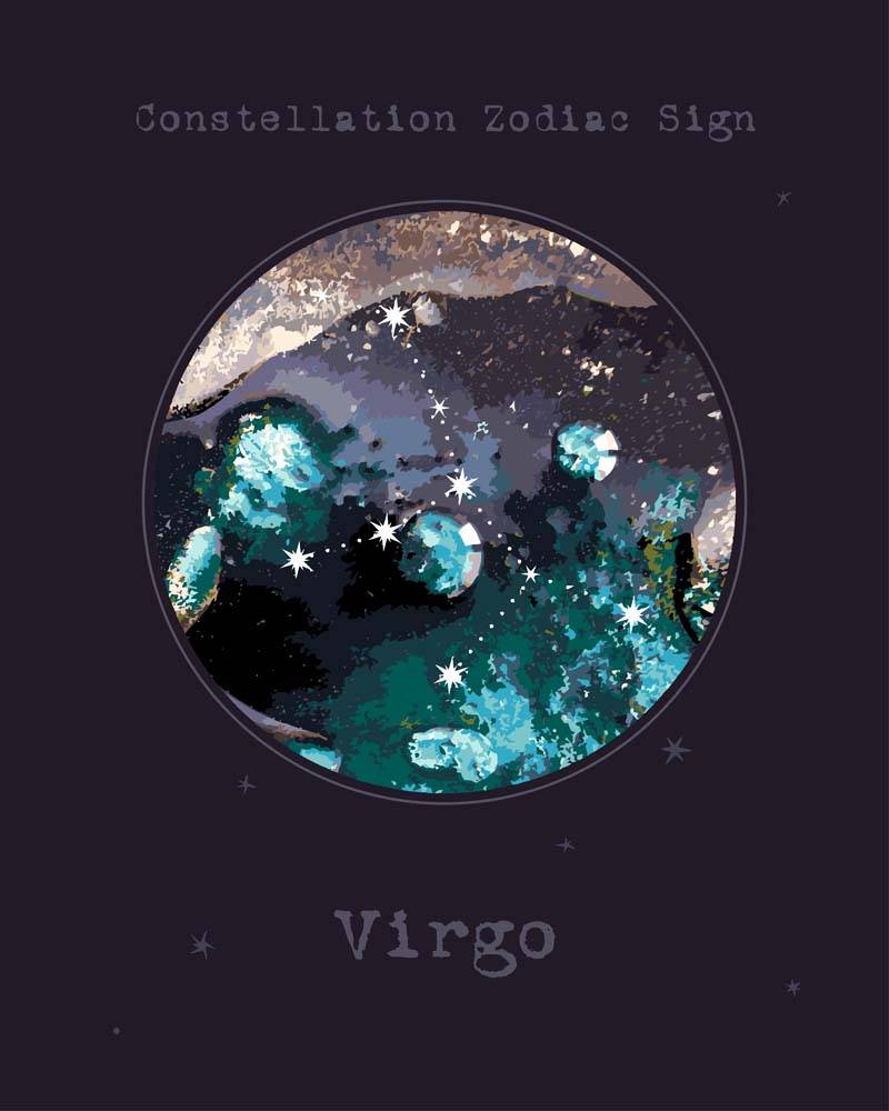 Malen nach Zahlen - Sternzeichen - Virgo - Jungfrau, mit Rahmen von DIY - Malen nach Zahlen