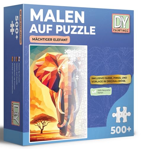 DIYPAINTINGS® - Malen auf Puzzle - Mächtiger Elefant von DIY PAINTINGS